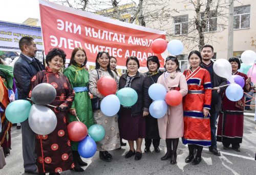 Работники музея приняли участие в первомайском параде трудовых коллективов