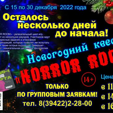 До старта новогоднего квеста «HORROR ROOM» в музее всего несколько дней!